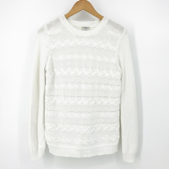 Madewell Sweaters - Madewell : Wallace White Cotton Knit Sweater Med